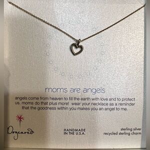 Dogeared Dainty Sterling Silver Necklace 18in “Moms Are Angels”